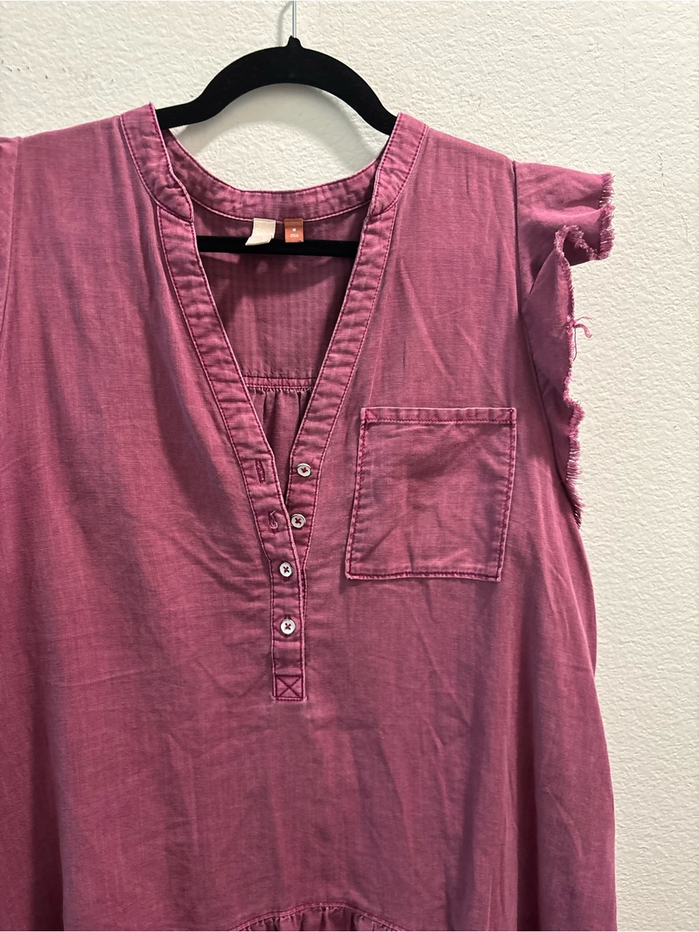 Pilcro Flounced Tunic Dress in Raspberry, size M - Picture 8 of 12